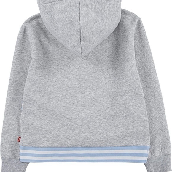 081. Levi's Sweatshirt Hoodie Gray With Neon Lettering L Youth - Picture 2 of 7